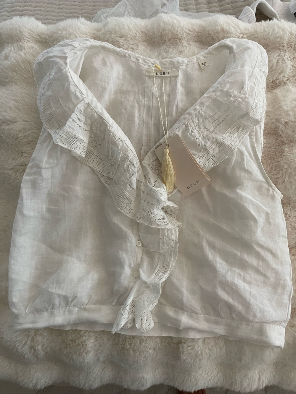 Doen Ramie halette top xs nwt